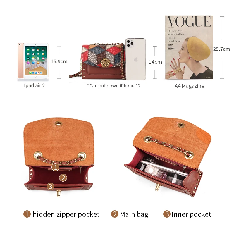 Cobbler Legend Women Genuine Leather Shoulder Bag Luxury Fashion Designer Flower Patchwork Messenger/Sling Crossbody Small Totes