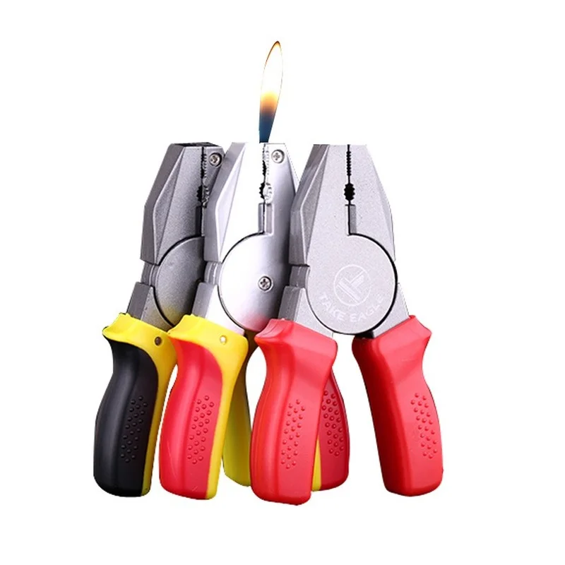 

Personalized Creative Vise Electronic Open Flame Lighter Smoking Accessories Gadgets for Men Regalos Para Hombre Originales