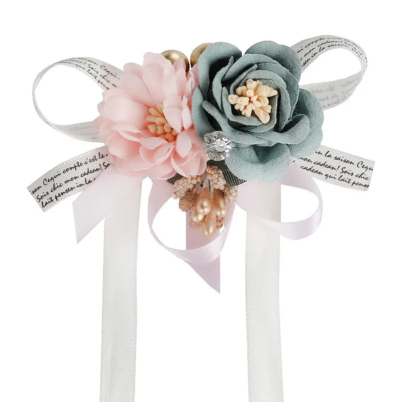 Wrist Corsage Bridesmaid Sisters Hand Flowers Artificial Bride Accessories For Wedding Dancing Party Decor | Дом и сад
