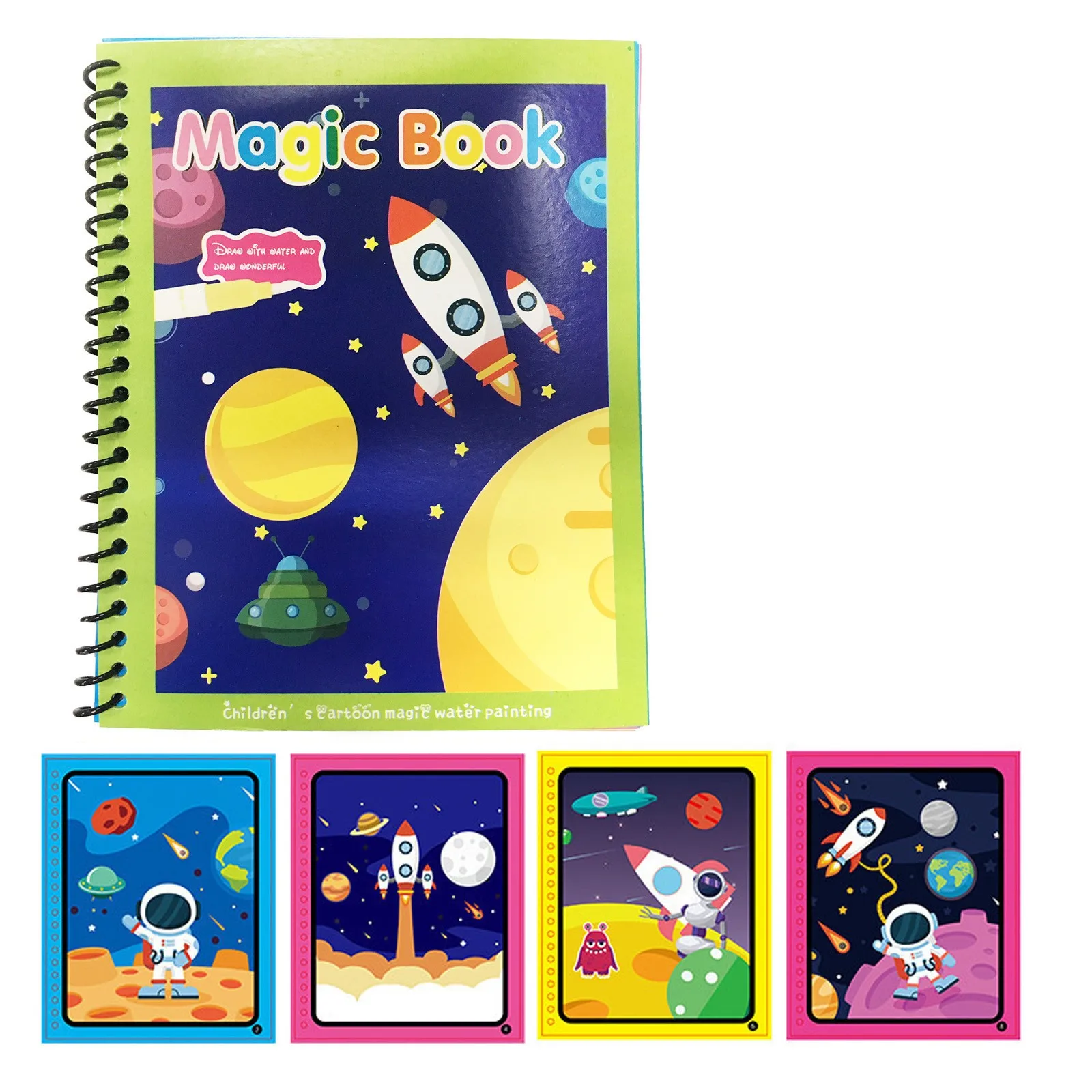 Игрушки для рисования Волшебная Водная раскраска космический корабль книга