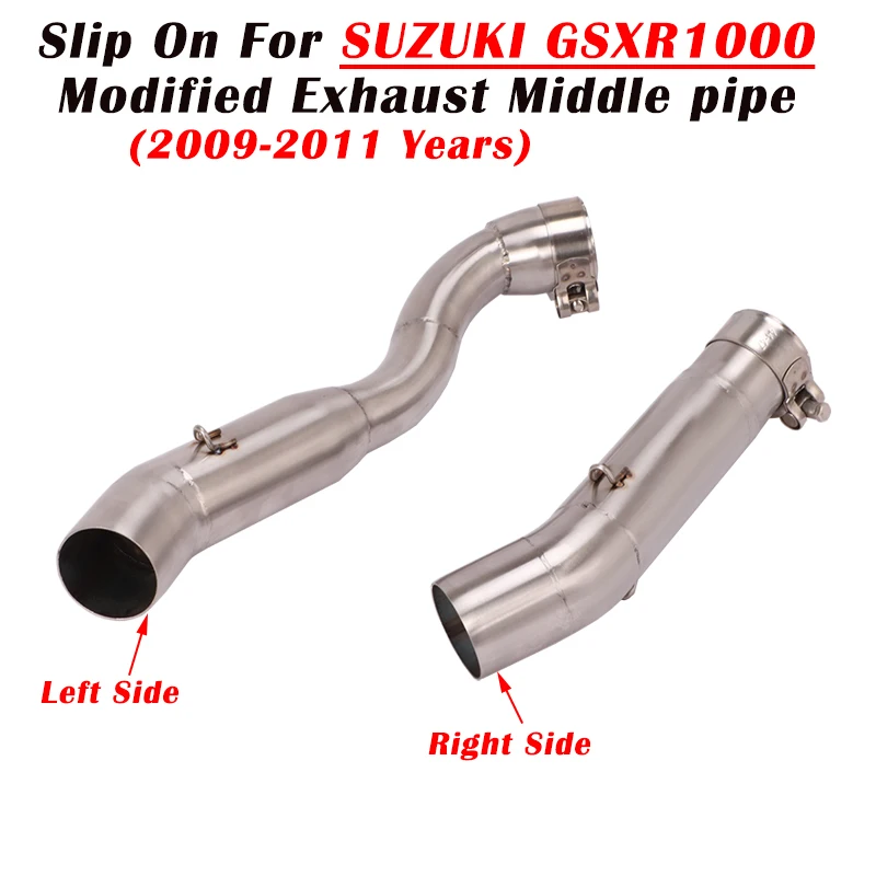

Motorcycle Exhaust Muffler Escape Modified Middle Link Pipe Left & RightSlip On For SUZUKI GSXR1000 GSXR 1000 2009 - 2011 Years