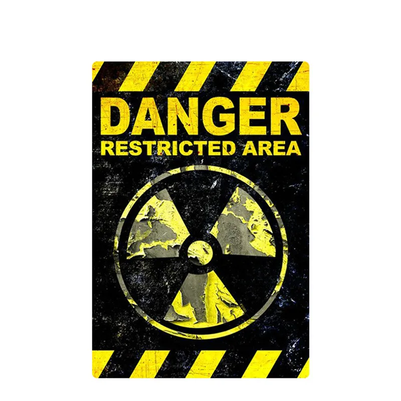 

DANGER Restricted Area Funny Car Stickers GRUNGE FS980 Radiation Sign Vinyl Reflective Decal