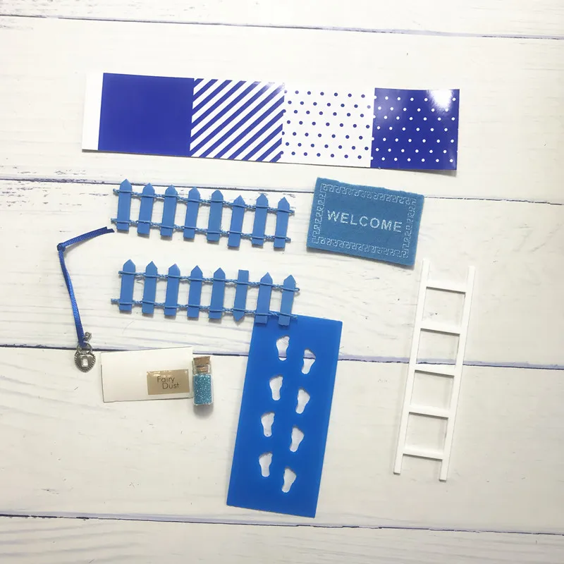 Royal Blue DIY Ручная работа сказочная дверь отличный подарок для ребенка миниатюрный волшебный зуб Сказочный дверной коврик лестница забор суккулент мини аксессуар сумка - Цвет: Royal Blue