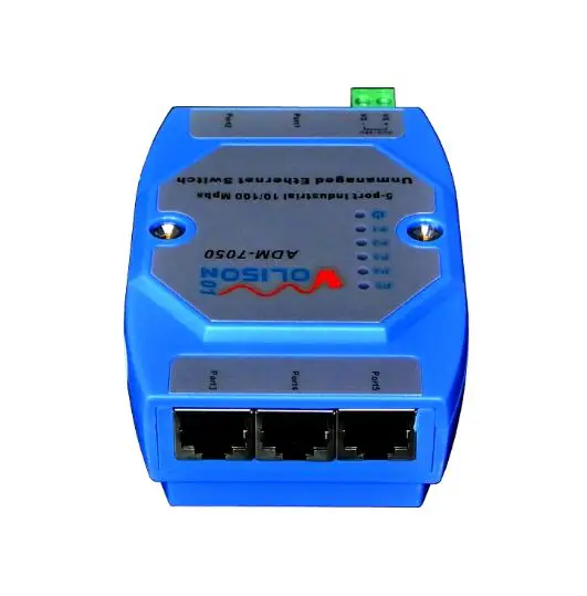 ADM 7050 5 портов Ethernet переключатель рельсовый Промышленный Переключатель 12 В 24