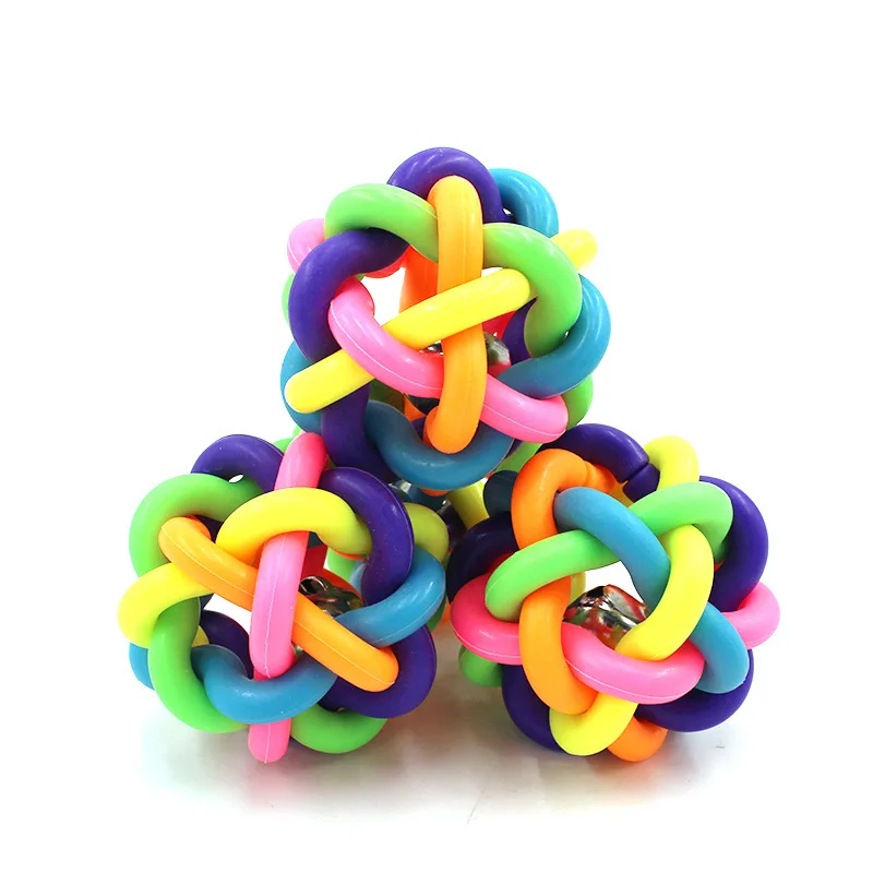 Красочный вязаный шарик-колокольчик игрушка для домашних животных игрушечный