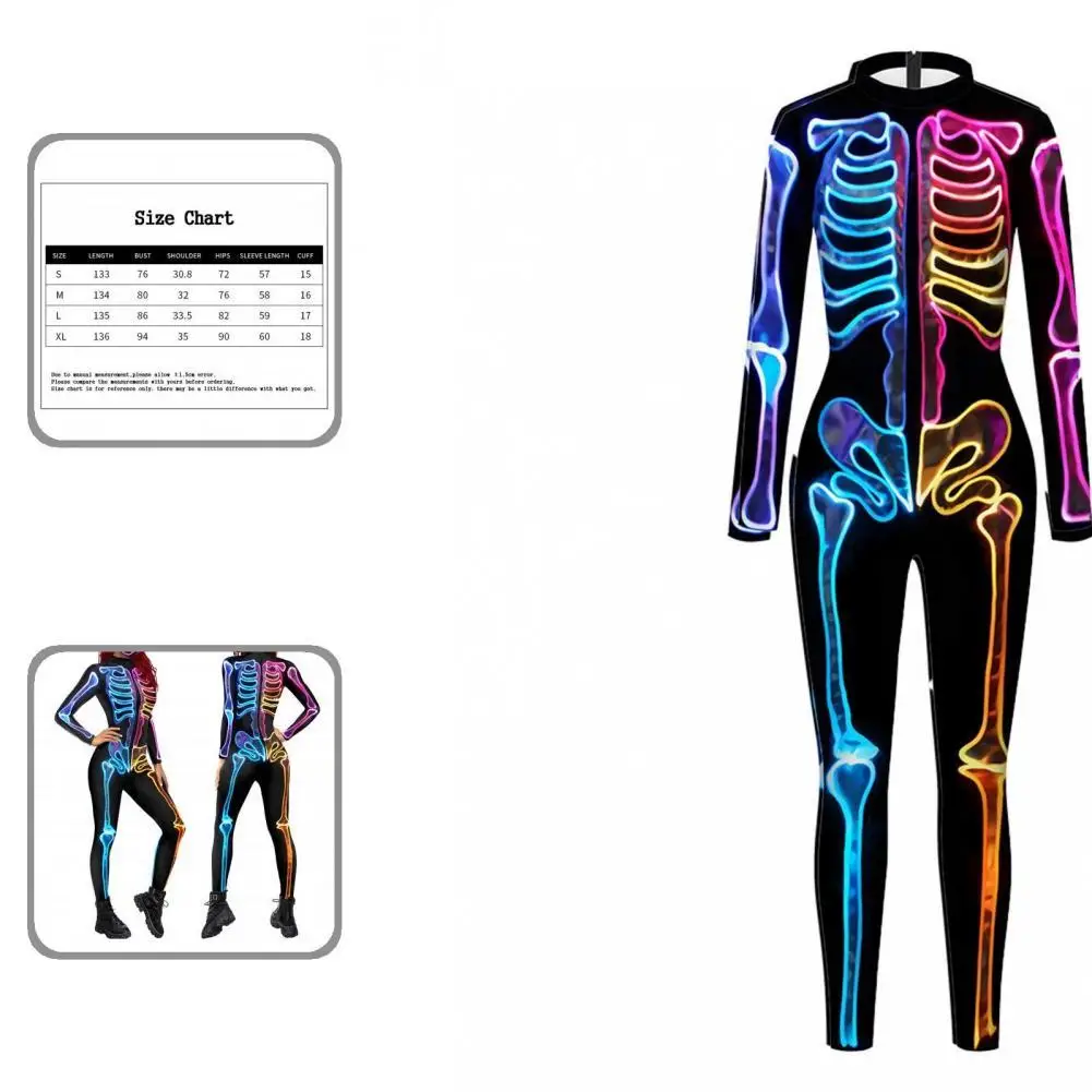 

Long Sleeve 4 Sizes Halloween 3D Print Cosplay Jumpsuit for Festival