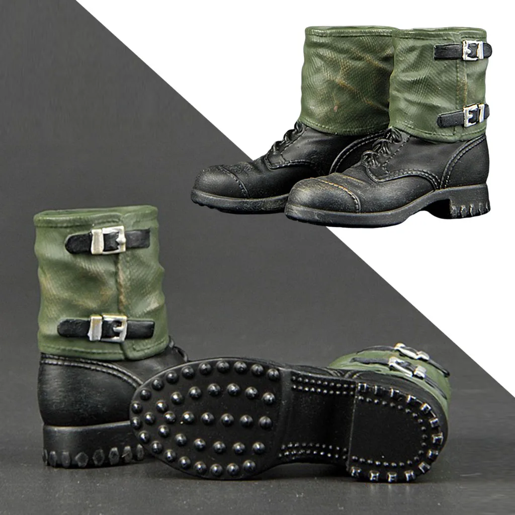 

1/6 Scale Vinyl Combat Boots Handmade German Army Soldier Male Model 12'' Action Figure Body Dolls Lightweight Accessory
