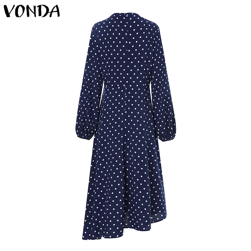 VONDA богемные платья 2021 осень женская рубашка с длинным рукавом в винтажном стиле