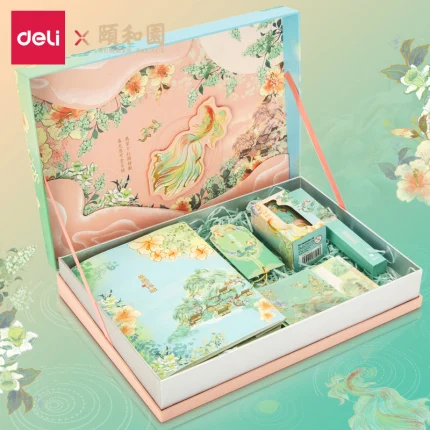 Deli New Hand Account Notebook Antique Printing Summer Palace Series Shopping Festival Hand Account Gift Box Stationery Gift