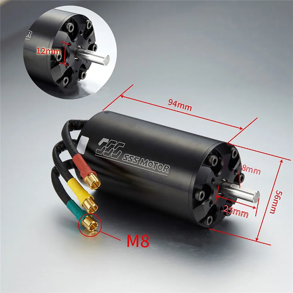 

High Power KV800/1000/1200 Brushless Motor 5694 6-pole Waterproof Motor for RC Boat Car Aircraft Model Upgrade Accessories