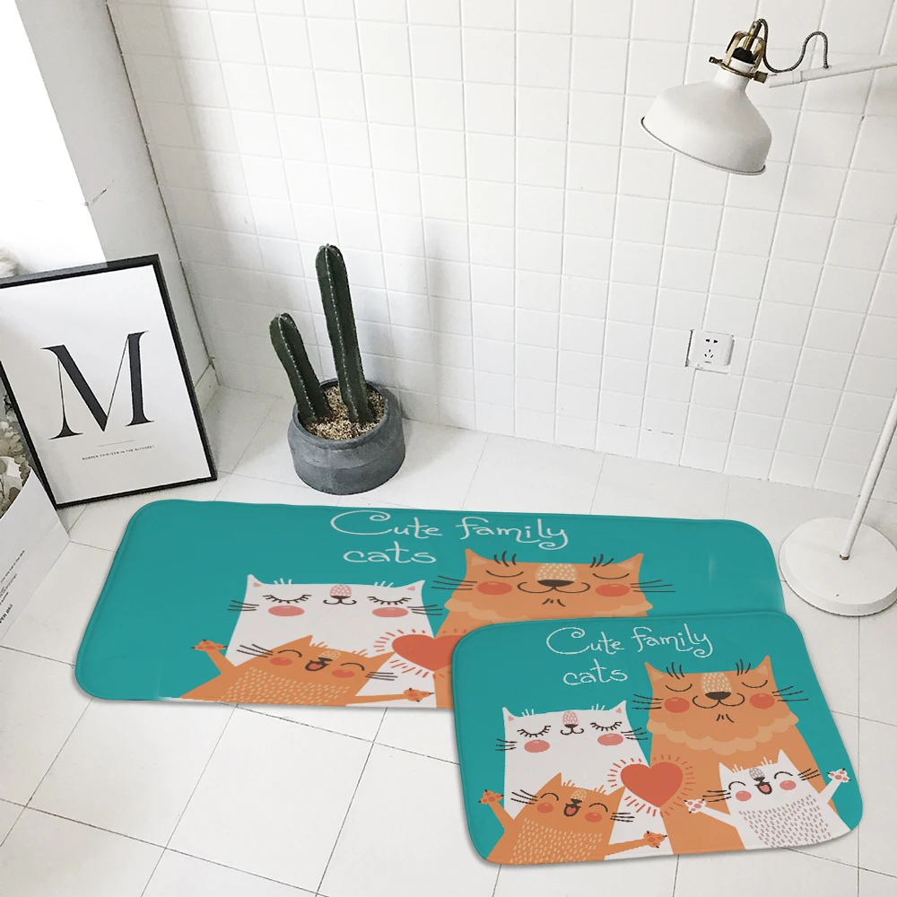 Silstar Tex мультяшный Кот коврик для ванной милые животные впитывающие