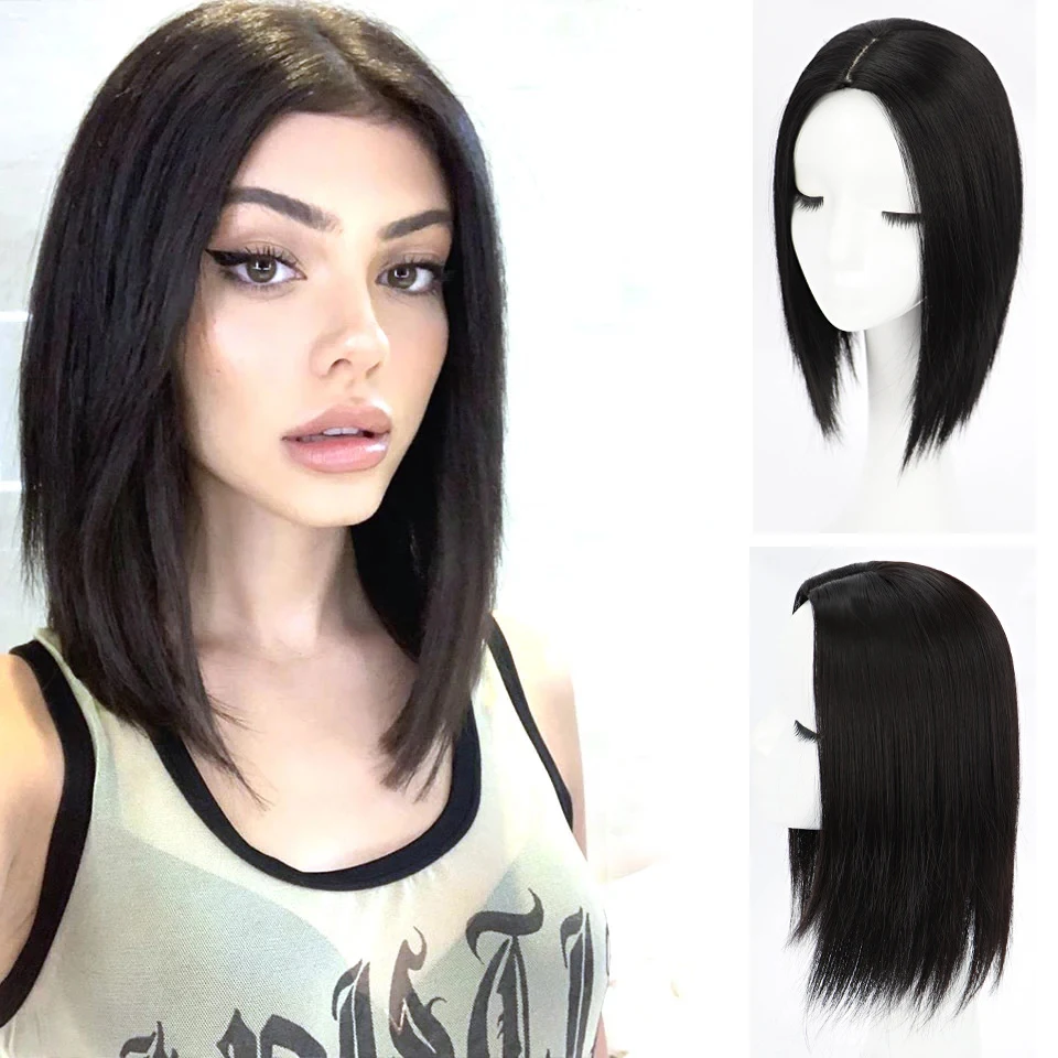 

Synthetic Straight Hair Extensions for Women Natural Color Top Closures Clip In Hair Extension Hairpieces Toupee for Party Daily