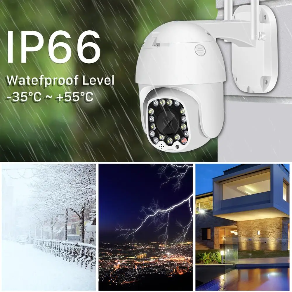 BESDER 1080P PTZ IP камера Двустороннее аудио 4 кратное цифровое увеличение Цветное / ИК