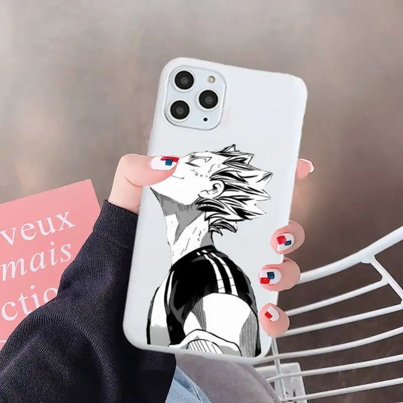 

Haikyuu Hinata attacks Anime Phone Case White Color for iPhone 6 7 8 11 12 s mini pro X XS XR MAX Plus