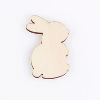 rabbit shape mascot laser cut christmas decorations silhouette blank unpainted 25 pieces wooden shape 0802