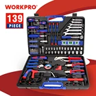 WORKPRO 139 шт. домашние Инструменты Набор бытовых инструментов Набор отверток плоскогубцы Торцевые гаечные ключи гаечный ключ