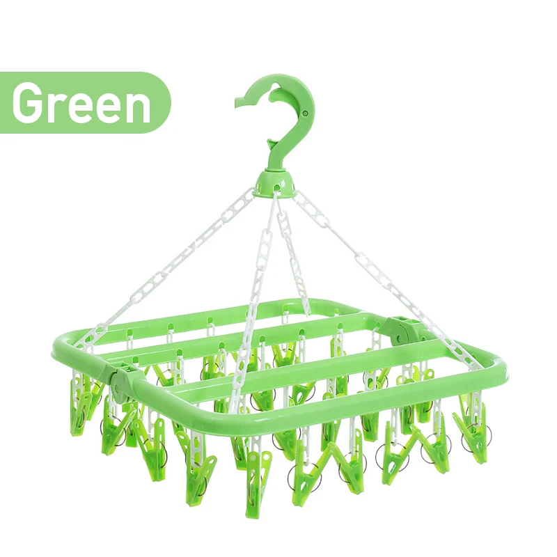 

32 зажима, портативная вешалка для носков, вешалка для одежды, многофункциональная ветрозащитная сушилка, держатель для носков, вешалка для ...