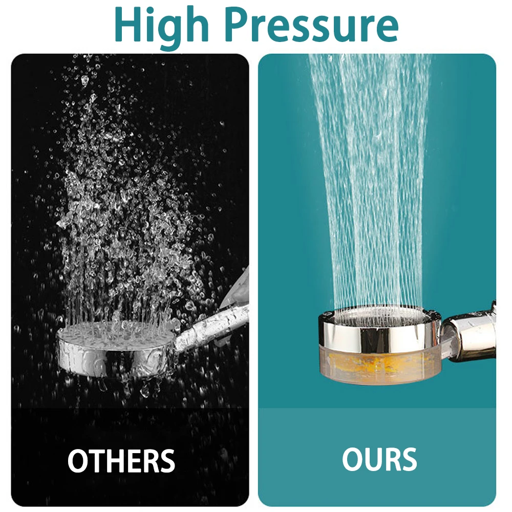 High Pressure Rotating Bathroom Turbo Shower Head Hand-held Water Saving Rainfall Baby Adult Bath Sprinkler | Обустройство дома