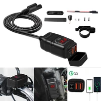 motorcycle quick charger 12v sae to usb adapter with voltmeter on off switch motorcycle sae to dual qc 3 0 usb charger voltmeter