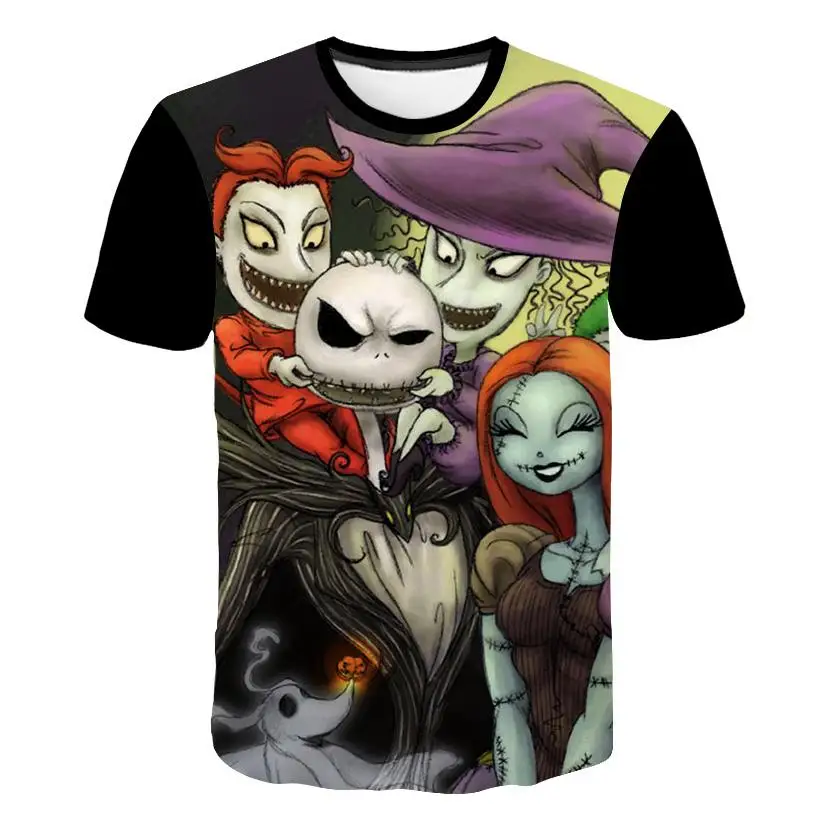 Хэллоуин футболка Джек Скеллингтон Мужская и женская мода Забавный 3d Топ
