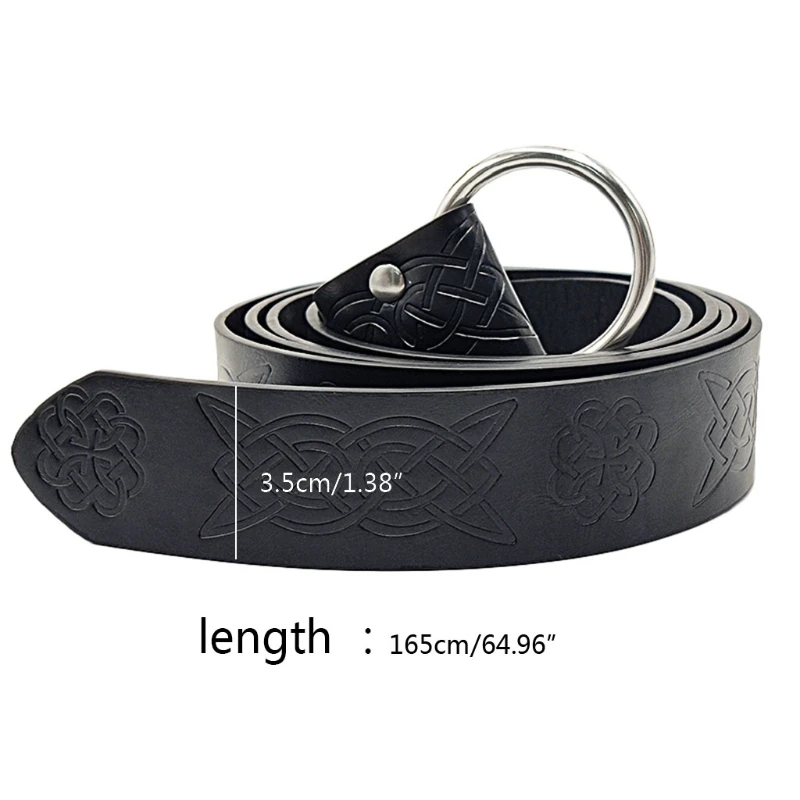 

Medieval Embossed Viking Vegvisir PU Leather Belt Retro Renaissance Knight Belt