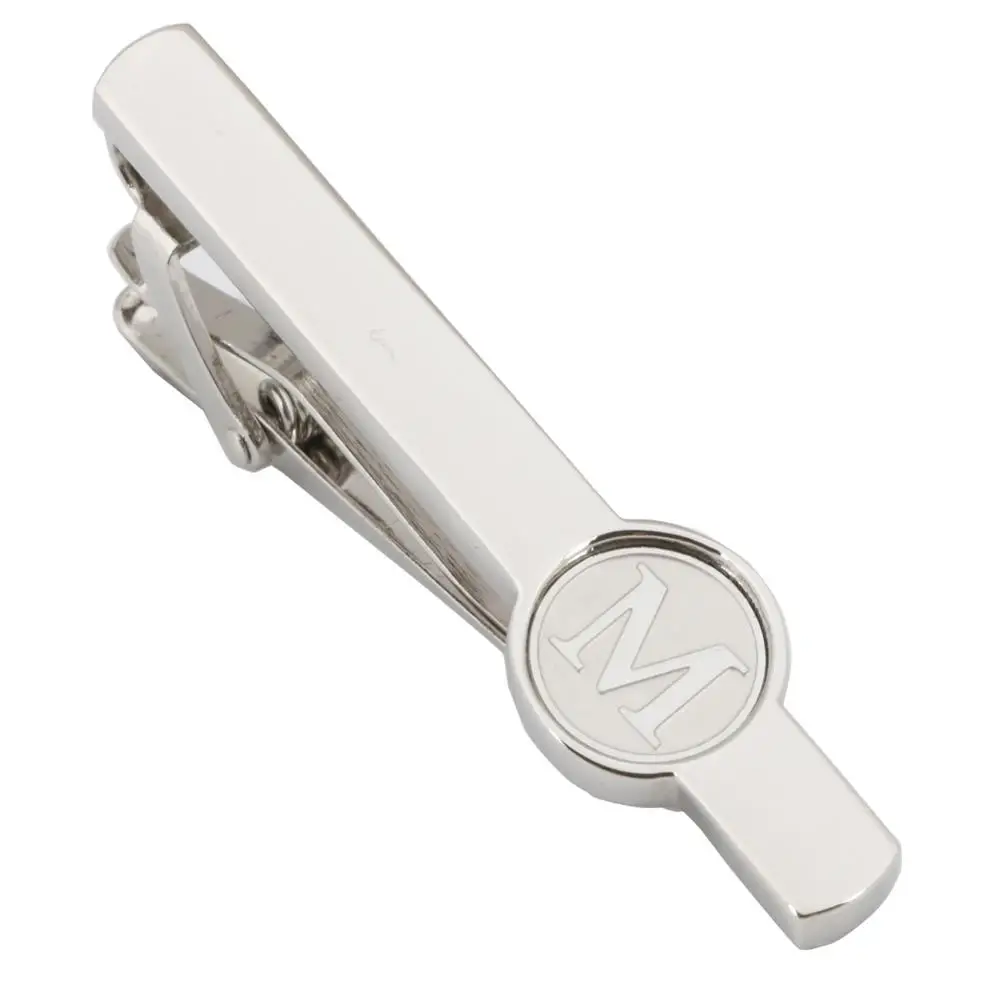 Модный Стильный серебряный зажим для галстука с одной буквой мужчин галстук