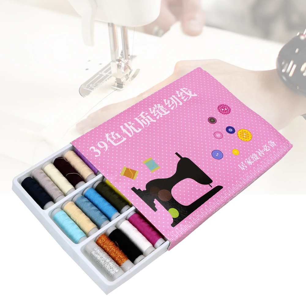 

39 Color Handmade Sewing Thread Home Embroidery Sewing Machine Line Box Durable Sturdy Hand Stitching