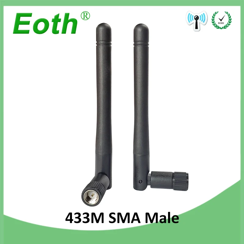 EOTH 20pcs 433mhz antenna 3dbi sma male lora antene pbx iot module lorawan signal receiver antena high gain