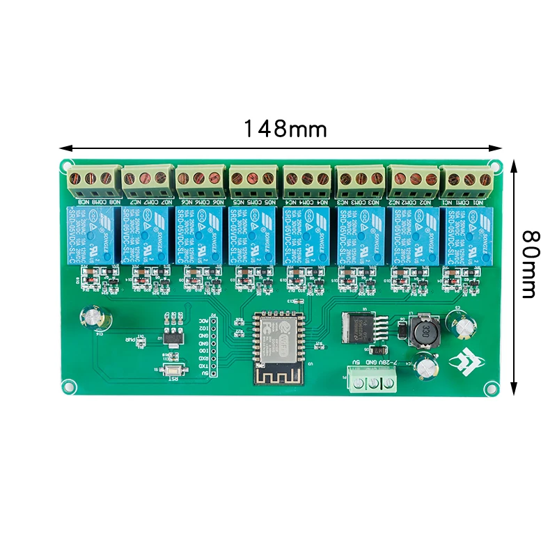 Беспроводной Wi-Fi релейный модуль ESP8266 2/4/8 каналов Стандартная плата для