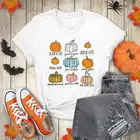 Футболка унисекс с изображением тыквы, Женская Осенняя футболка с круглым вырезом, 100% хлопок, y2k