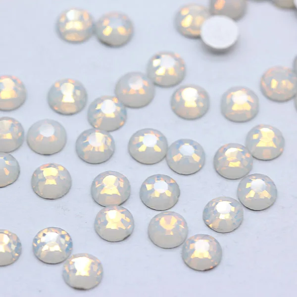 white opal 144/1440p ss6 цвет AB Кристалл стекло камень с плоской задней частью не горячей фиксации Стразы украшения ногтей свадебные карты изготовление драгоценных камней - Цвет: white opal