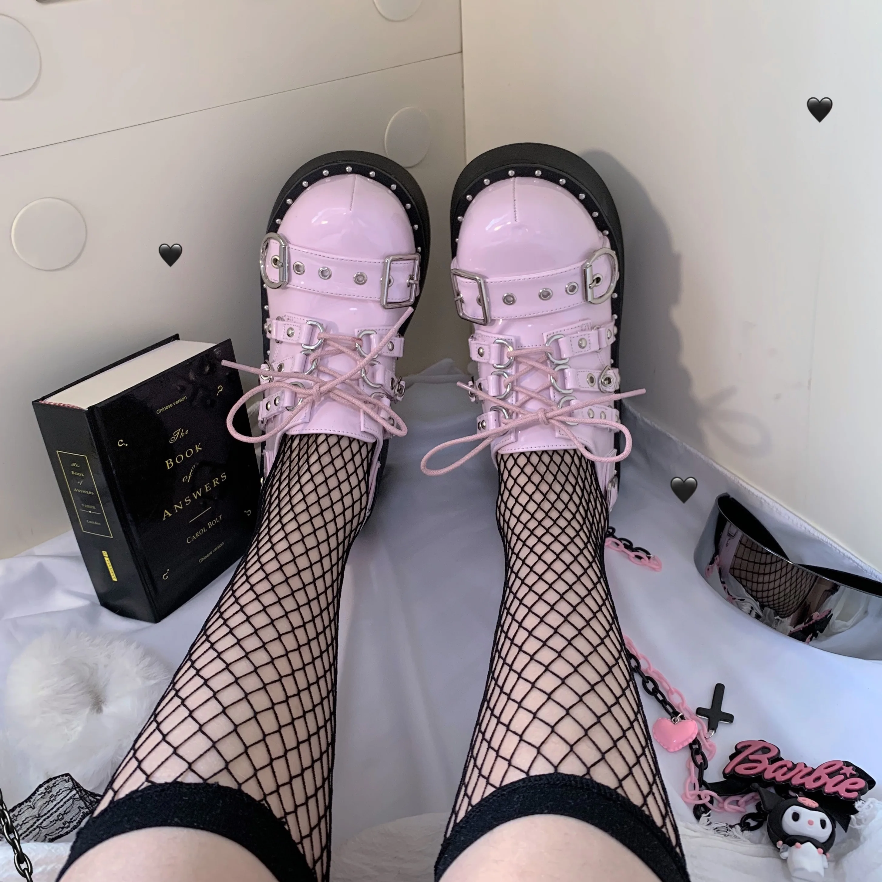 

2021 new female rock Spice Girls original punk dark buckled goth platform womans shoes