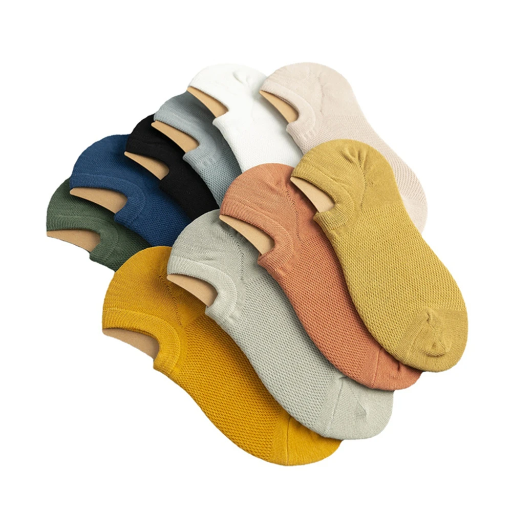 

Summer Men Thin Cotton Mesh Breathable Low Cut No Show Anti Slip Short Grip Ankle Socks Free Shipping