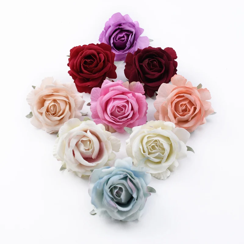 

Искусственные бархатные розы ZQCY 5 шт.