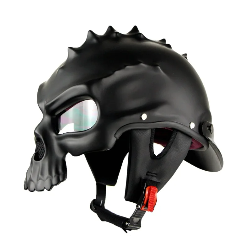 

Personality skull helmet motorcycle half helmet men and women personality Genie motorcycle helmet summer helmet
