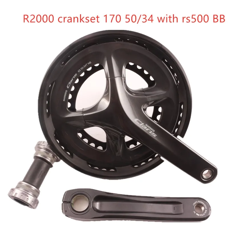 Shimano Claris R2000 шатун 8 скоростей Дорожный велосипед 170 50 34t с rs500 каретка Аксессуары для велосипеда - Цвет: 170mm 50-34