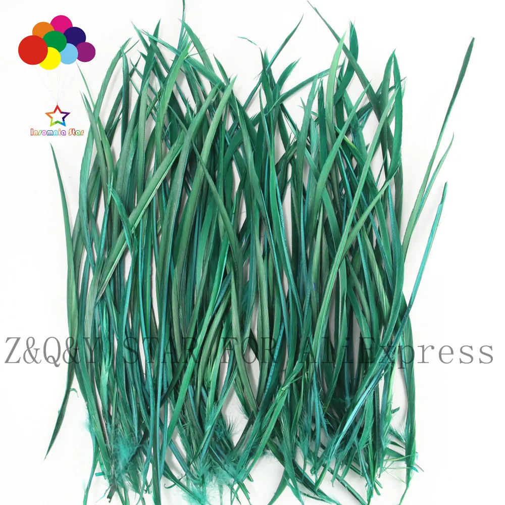 

50-100 natural goose monofilament feather 15-20CM dyed dark green DIY craft accessories feather