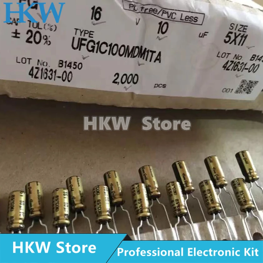 10pcs/lot Nichicon FG Series Fine Gold 10uF 100uF 220uF 470uF 3300uF 16V HiFi Audio Capacitor 20% 10uF16V 220UF16V 470UF16V - купить по