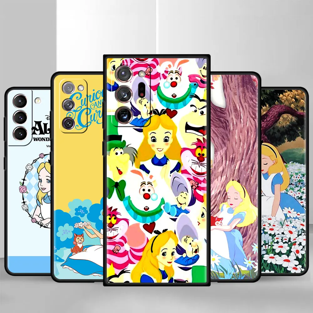 

Disney Alice In Wonderland Case for Samsung Galaxy 20 FE S21 Ultra S10 S9 Plus Shockproof Soft Phone Capa Mobile Cover