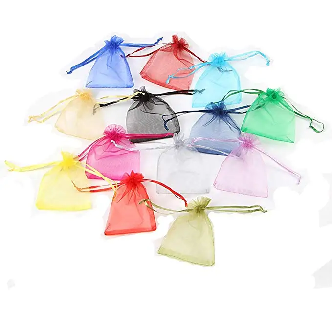 100pcs Solid color pearl jewelry mesh bag Gift candy candy bag cosmetic packaging bag