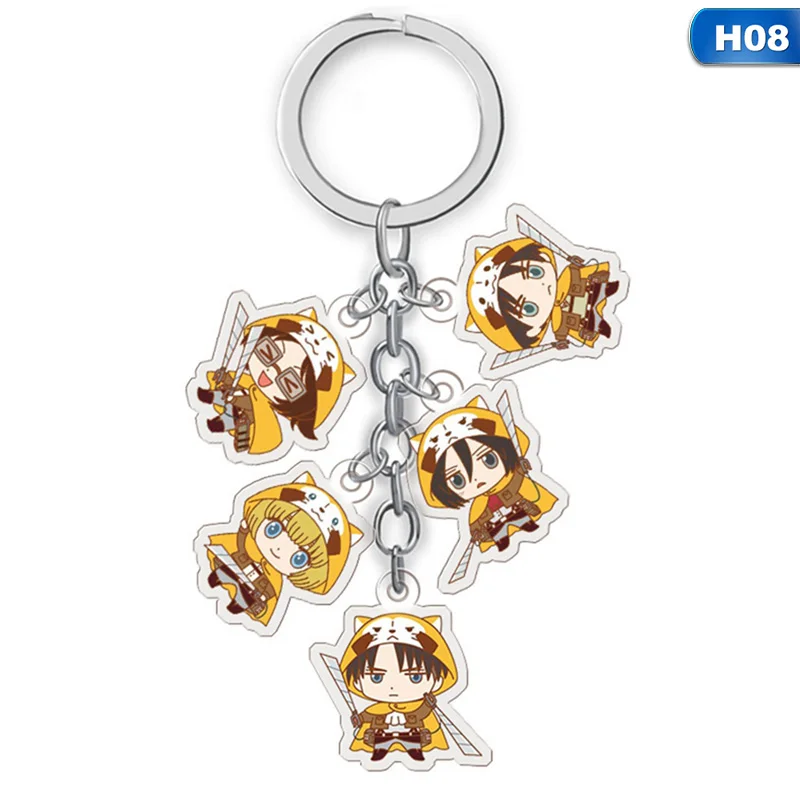 

Attack On Titan Keychain Acrylic Key Chain Pendant Anime Accessories Cartoon Key Ring