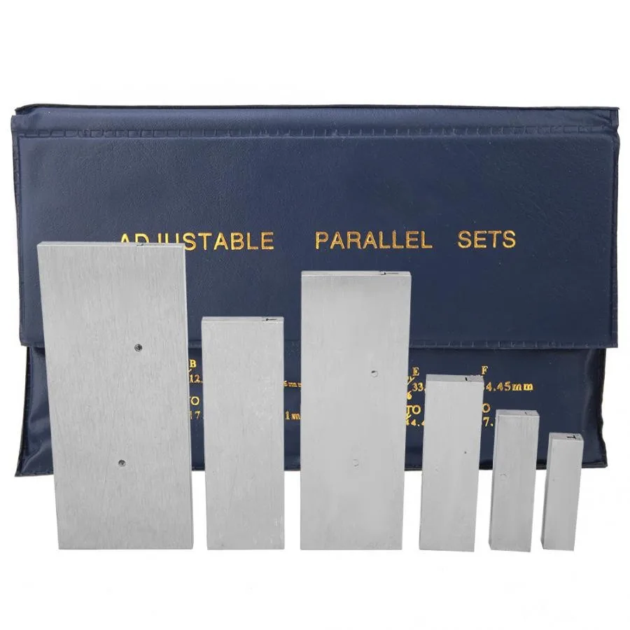 

6Pcs 3/8 To 2-1/4 Inch Adjustable Parallel Block Set Precision Steel Parallel L2 Adjustable Parallel Iron Parallel Spacer Tool