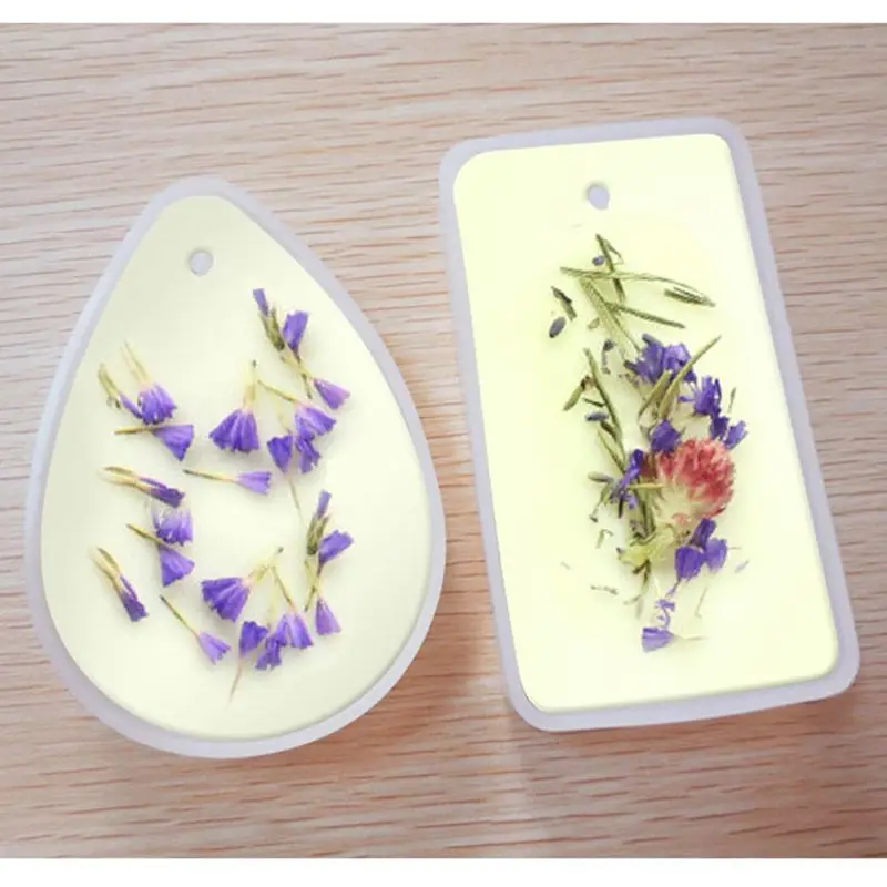 

9 Shapes Pressed Flower Pendant Resin Mold Silicone Resin Mould Pendant Jewellery Molds with Hanging Hole Jewelry Making