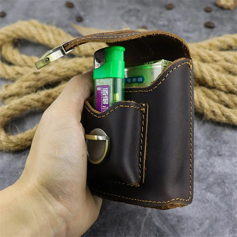 Поясная Сумка LEACOOL из натуральной кожи для мужчин кошелек на пояс чехол сигарет