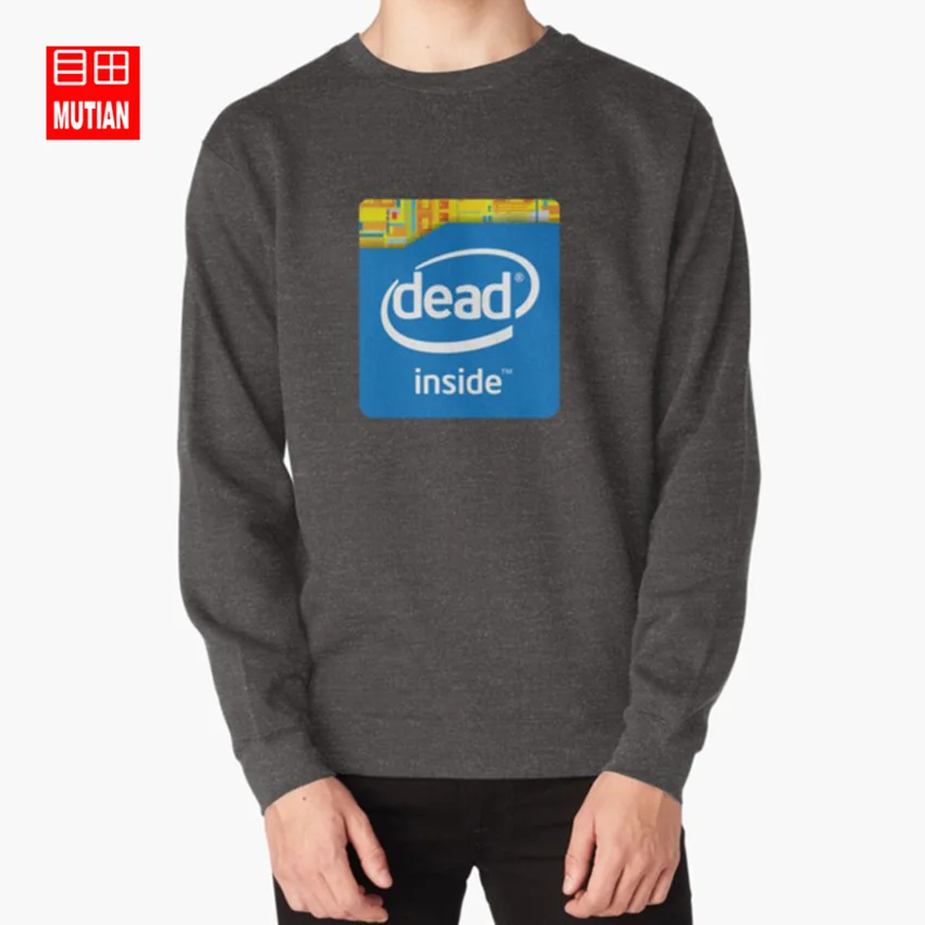 darkgrey-sweatshirt Толстовки с капюшоном «Dead Inside», иронические мемы, «dead inside», «kill me funny» - Цвет: darkgrey-sweatshirt