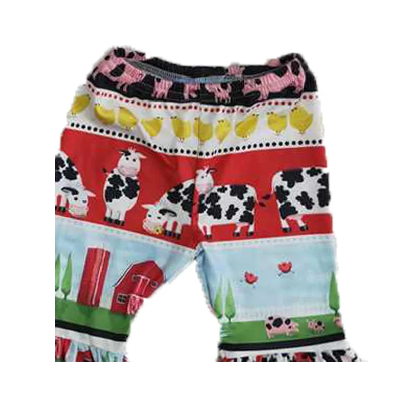 

Farm Clothes Outfit Cow T-Shirt Top Print Colors Long Pants Toddler Kids Wear Outfits