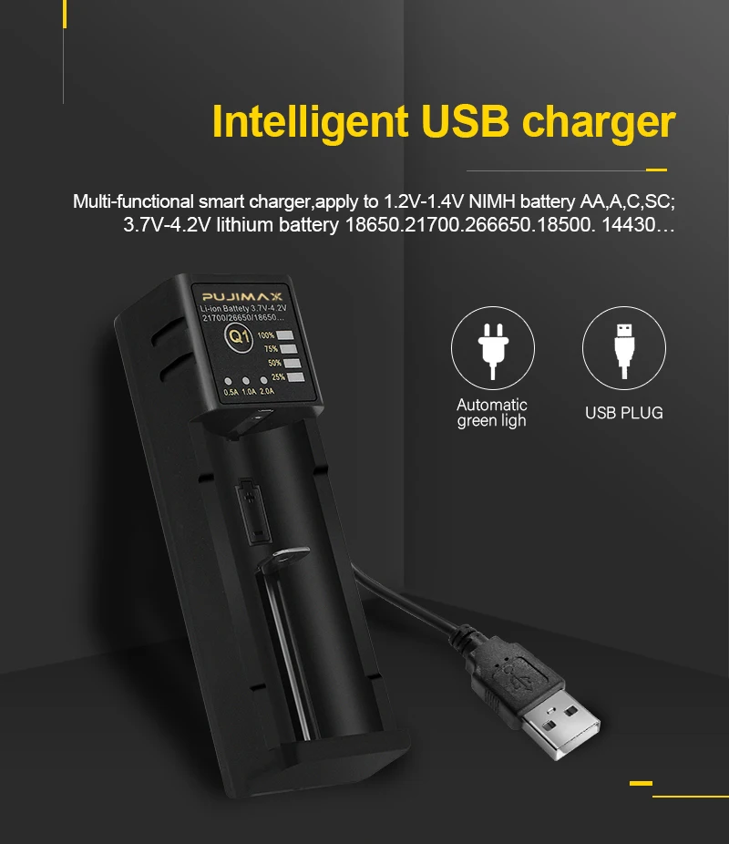 Умное зарядное устройство PHOMAX 1 слот 3 7 4 2 в светодиодная подсветка регулируемый