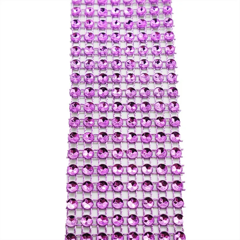 09 purple 2 ярда 4 см блестящая Алмазная сетка, лента, Серебряные стразы, сетка для дома, вечерние украшения, лента со стразами, ручная работа - Цвет: 09 purple