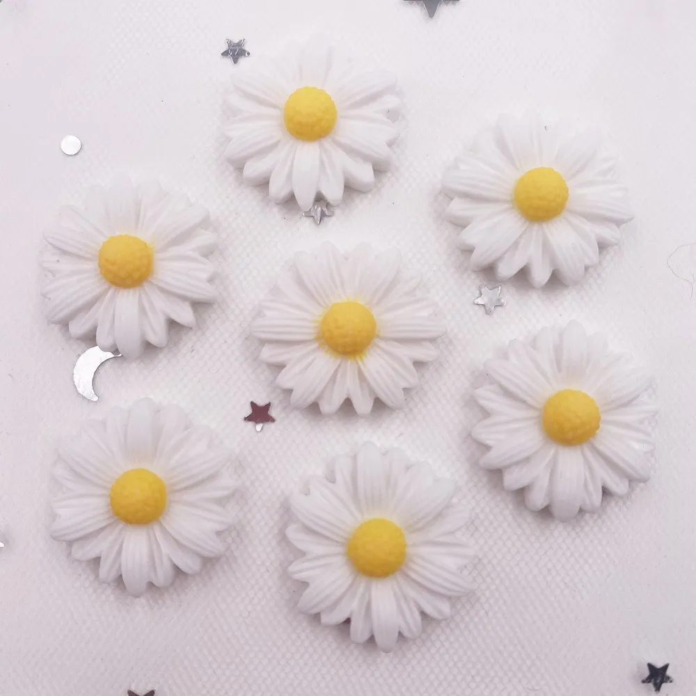 20 штук Смола цветков хризантемы Flatback Камень Кабошон миниатюрный для