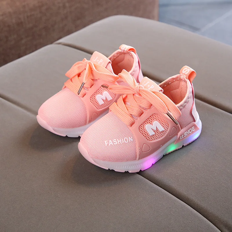 New Children Luminous Shoes Boys Girls Sport Baby Flashing LED Lights Fashion Sneakers Toddler's Sports shoes SH19054 | Детская